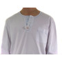 Pyjamas homme, jersey et tissu 100% coton, carreaux ciel/blanc