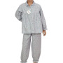 Pyjama long fille en coton sergé, Carmin