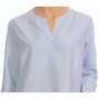 Chemise de nuit femme, forme liquette en pilou, Vichy bleu
