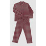 Pyjama long homme en flanelle , carreaux "rouge de mars"