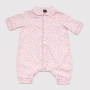 Pyjama combi pour bébé en coton pilou, Fleurs Rose