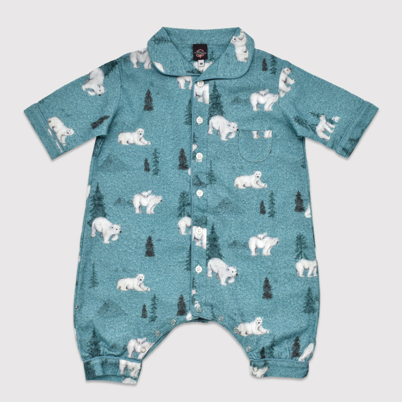 Pyjama pour bébé en coton pilou, kanata ours flanelle
