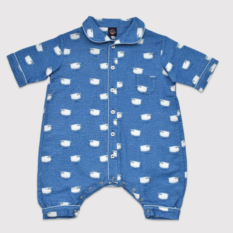 Pyjama pour bébé en coton pilou, moutons flanelle 