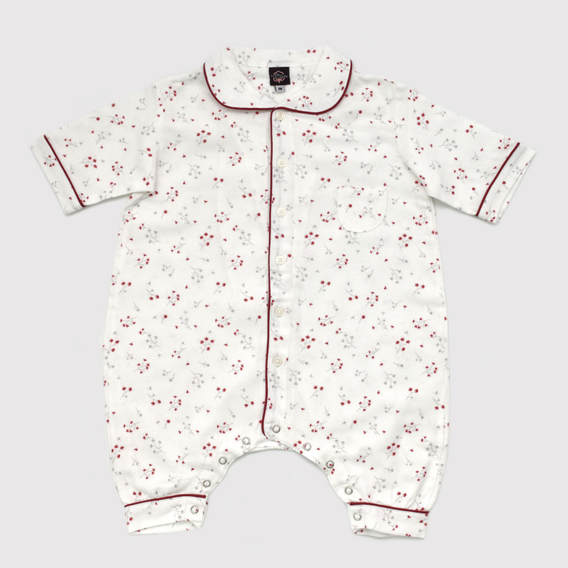 Pyjama pour bébé en coton pilou, bouquets