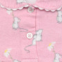 Pyjama long fille en pilou, coloris souris rose
