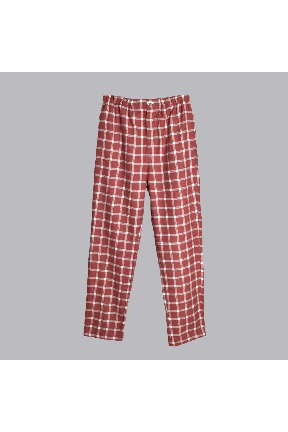 Pantalon d'intérieur pour homme en flanelle de coton, Pralo Rouge