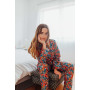 Pyjama femme en coton pilou, Nuit fleurie