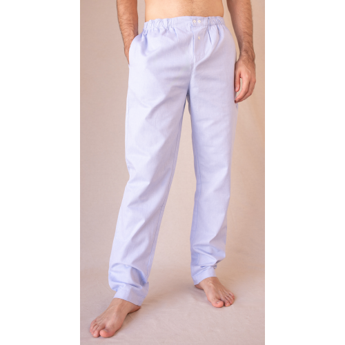 Pantalon d'intérieur pour homme en coton, Oxford Bleu