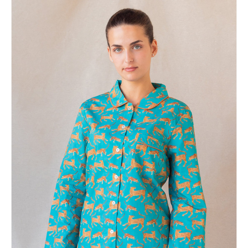 Pyjama femme classique en coton, Jaguar