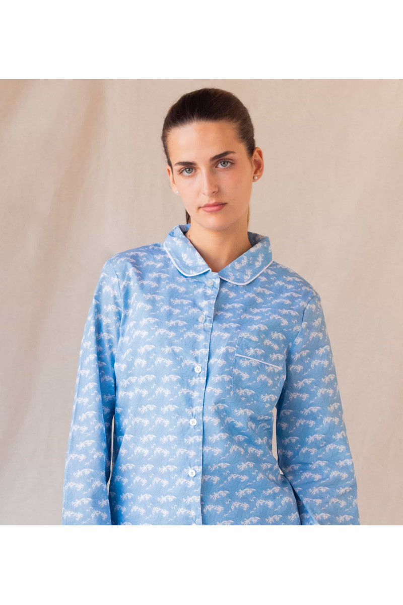 Pyjama femme classique en coton, Vagues