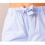 Pantalon d'intérieur en pilou 100% coton, Vichy Bleu