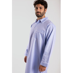 Chemise de nuit homme, Oxford bleu