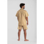 Pyjama court homme en satin de coton, Cacatoes