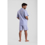 Pyjama court homme en Oxford uni 100% coton