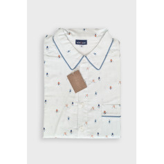 Chemise de nuit homme "Skieurs"