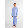 Pyjama long garçon en pilou, Vichy bleu