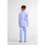 Pyjama long garçon en pilou, Vichy bleu