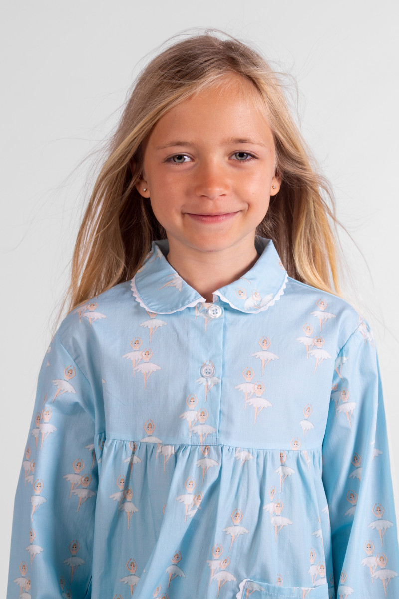 Chemise de nuit fille en popeline de coton - Danseuses