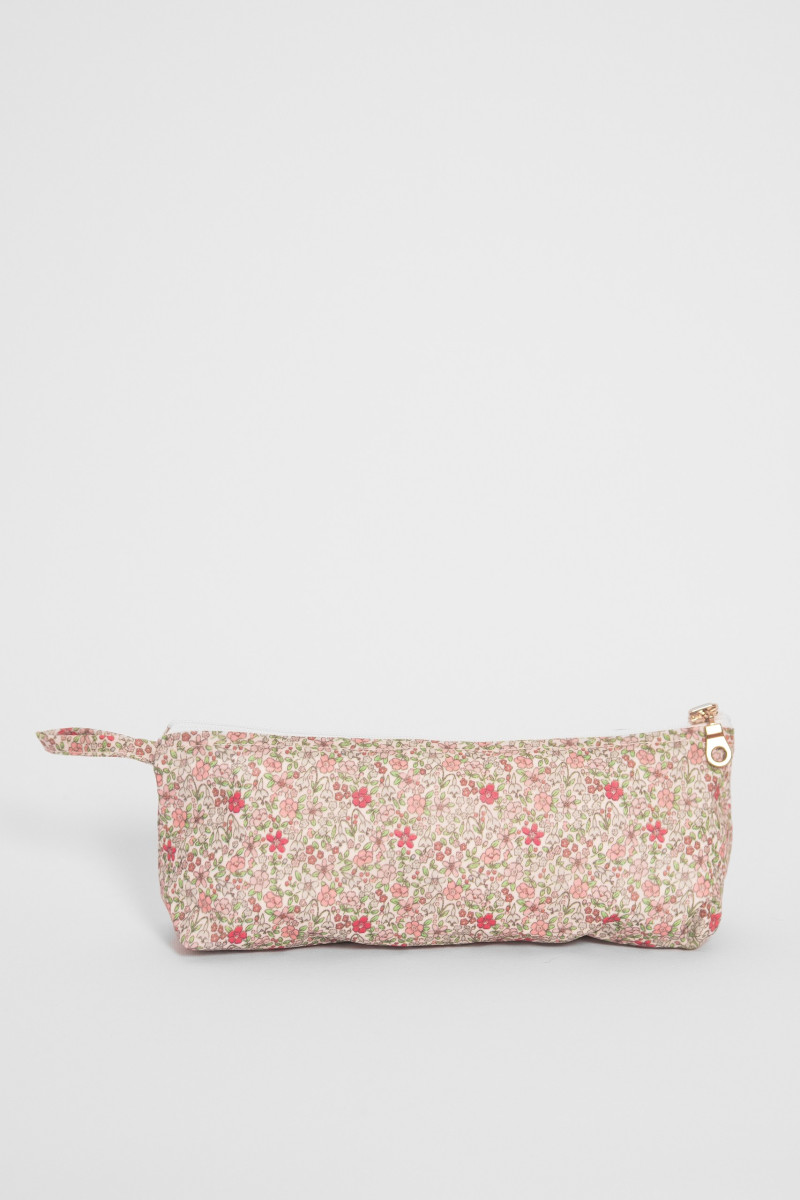 Trousse crayons en coton enduit, Liberty Rose