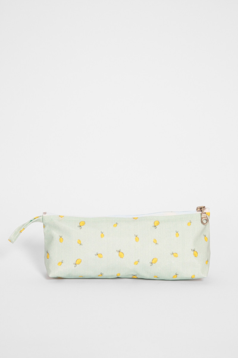 Trousse crayons en coton enduit, Citrons