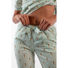 Pantalon de pyjama femme en popeline de coton - Tigres