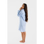 Chemise de nuit femme, forme liquette en pilou, Vichy bleu