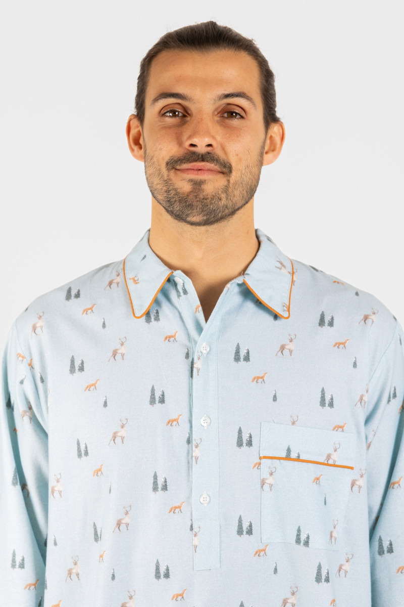 Chemise de nuit homme - Renards élans