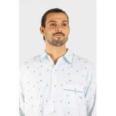 Chemise de nuit homme "Skieurs"