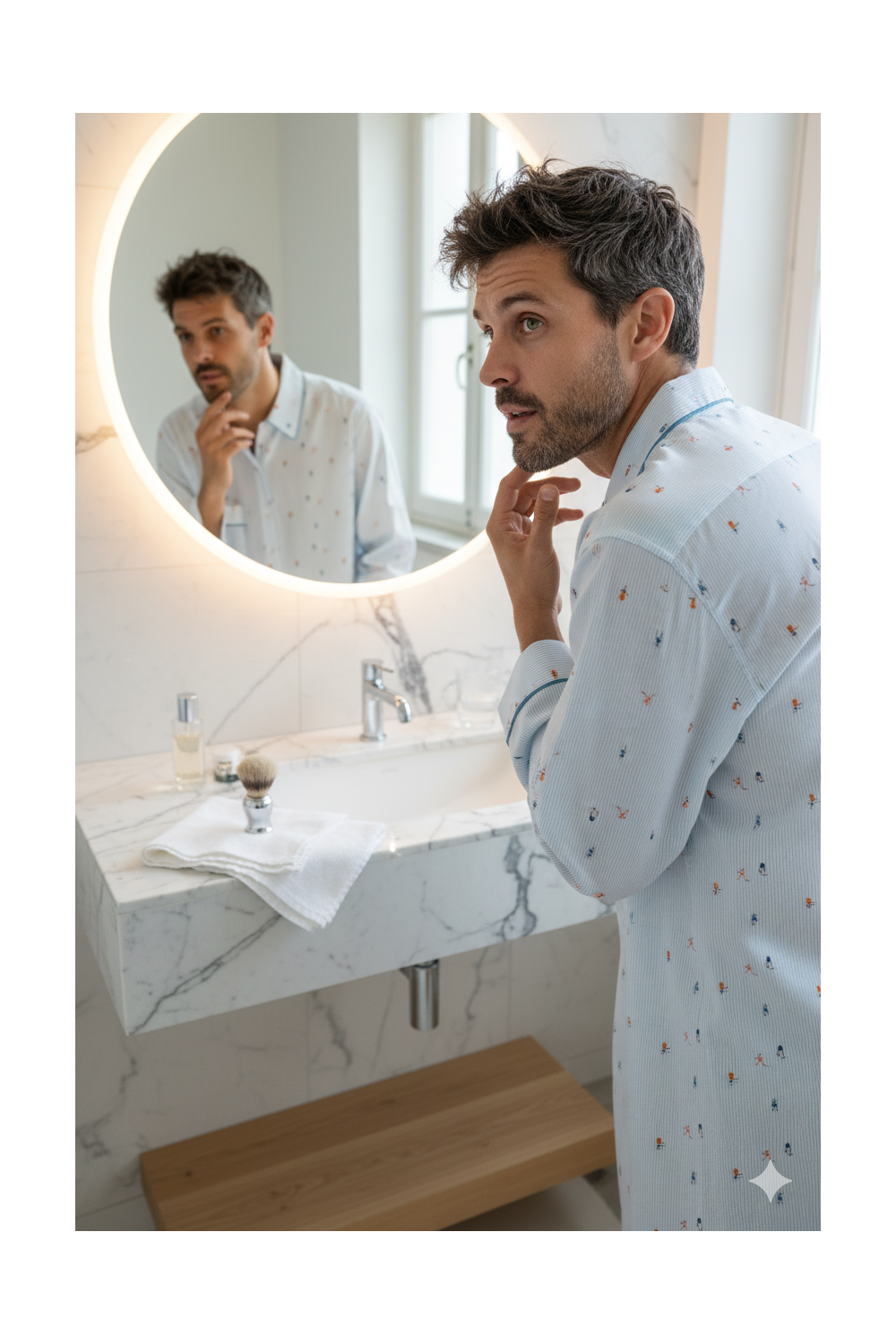 Chemise de nuit homme "Skieurs"