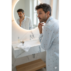 Chemise de nuit homme "Skieurs"