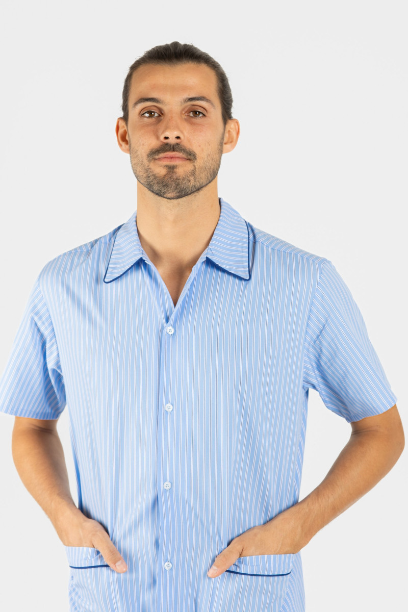 Pyjama court homme en popeline de coton - Antibes