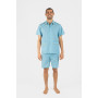 Pyjama court homme en popeline de coton - Café croissant