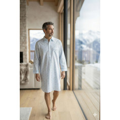 Chemise de nuit homme "Skieurs"