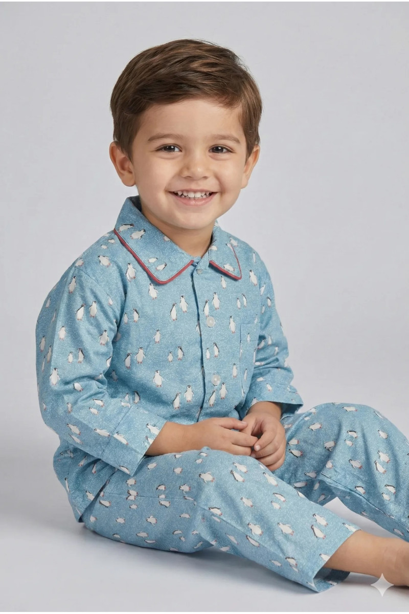 Pyjama long garçon - Pingouins