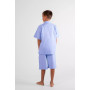 Pyjama court garçon Oxford Bleu