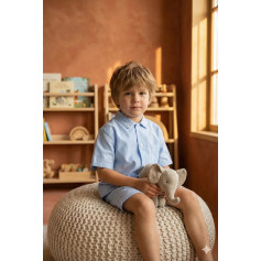 Pyjama court gar&ccedil;on Oxford Bleu