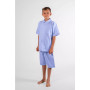 Pyjama court garçon Oxford Bleu