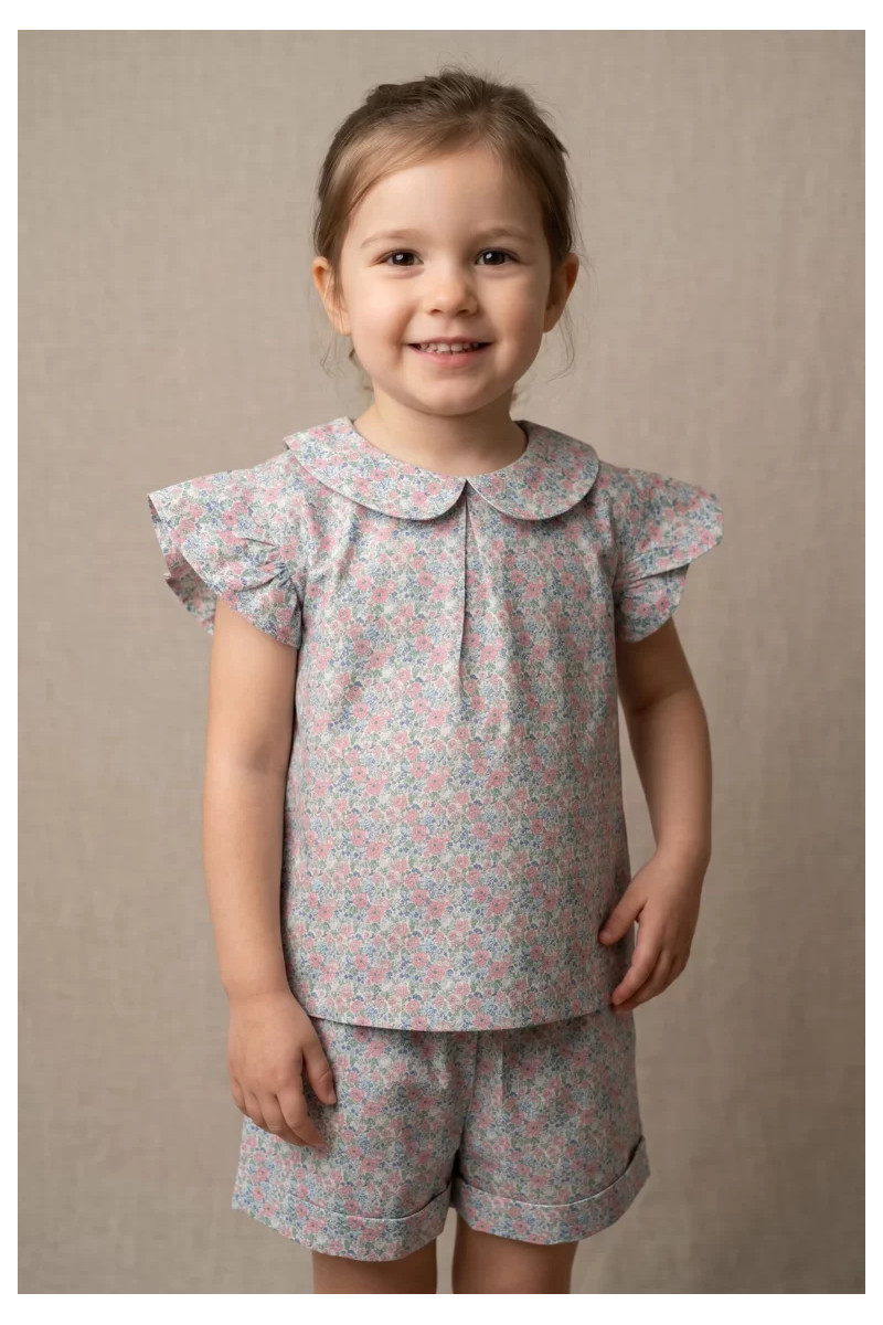 Pyjama court fille - Liberty rose