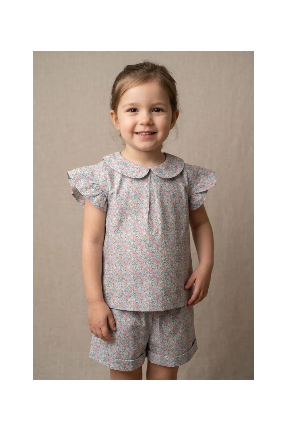 Pyjama court fille - Liberty rose