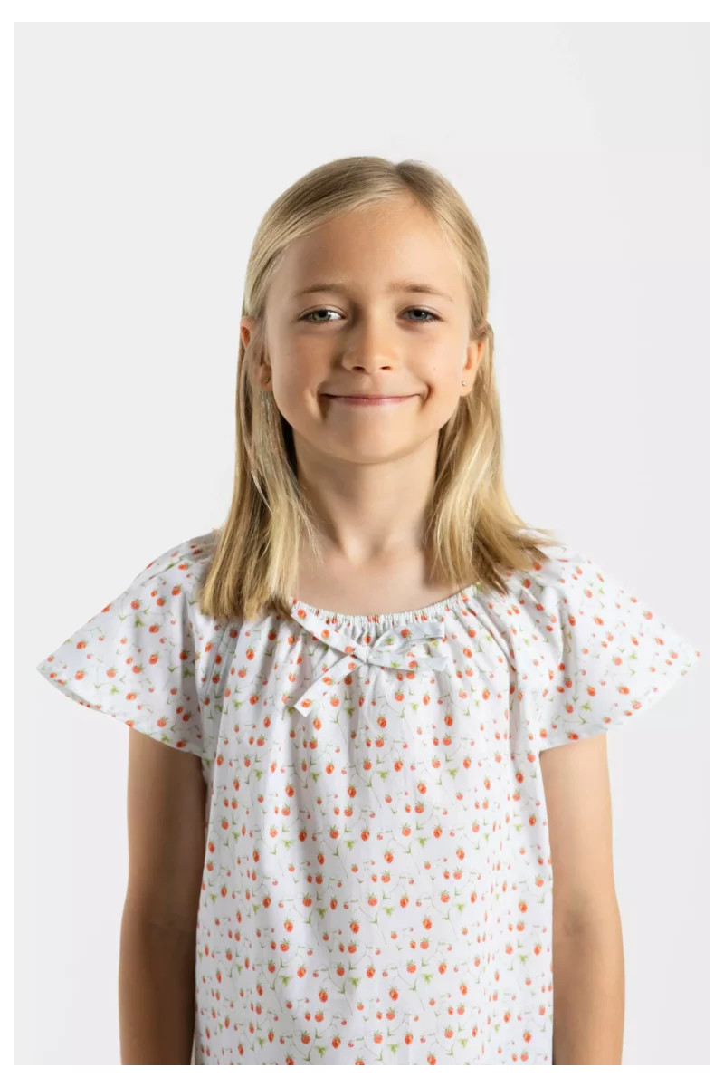 Chemise de nuit fille été - Fraisiers