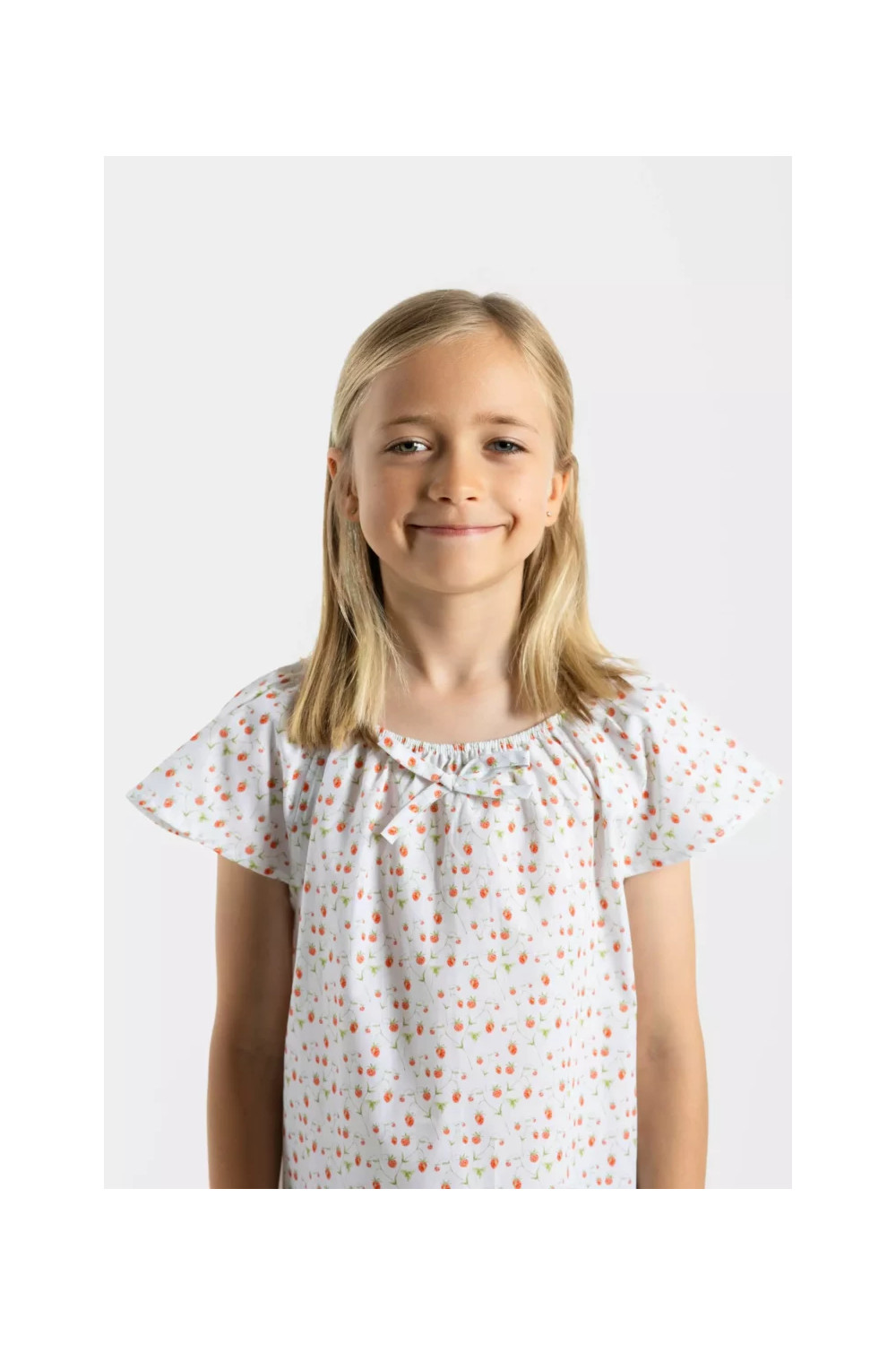 Chemise de nuit fille été - Fraisiers