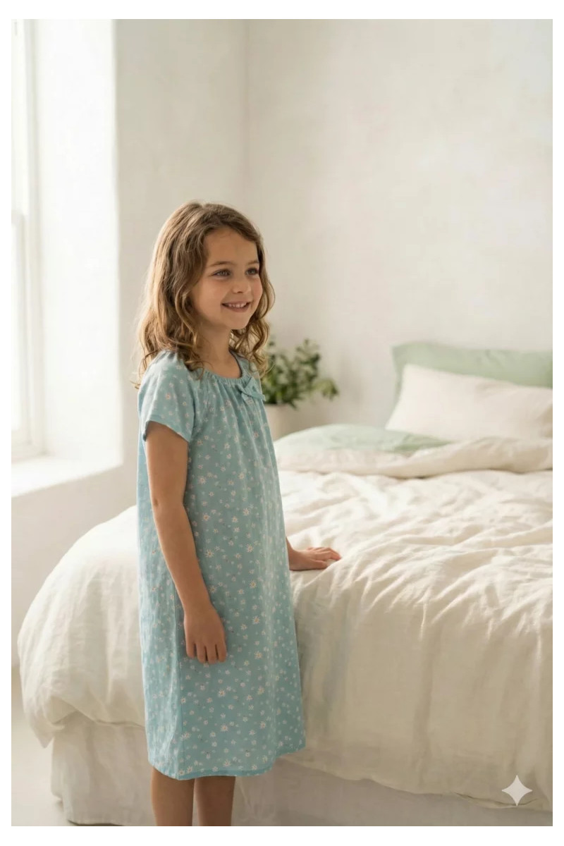 Chemise de nuit fille été - Pâquerettes