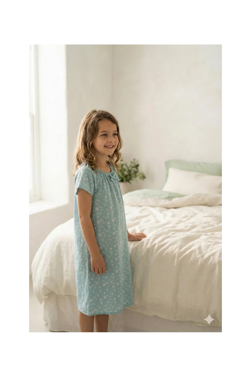 Chemise de nuit fille été - Pâquerettes
