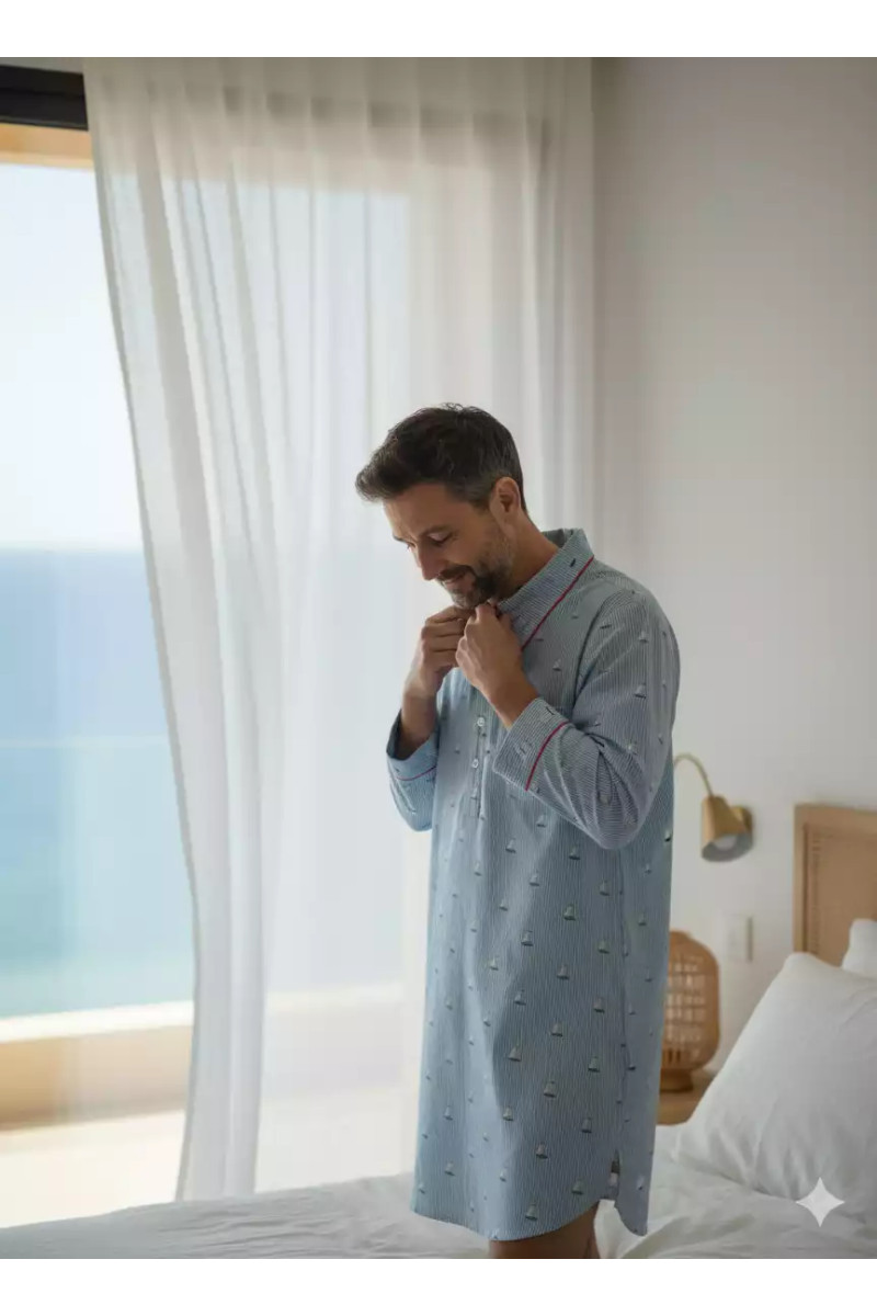 Chemise de nuit homme - Bateaux